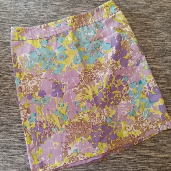 Talbots | Garden Floral Purple, Blue, & Green Pencil Skirt Size 8 - Picture 2 of 12
